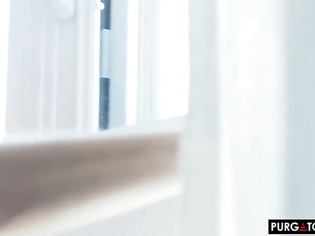 Passionate sex against the window with blonde Misha Mynx