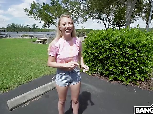 Van fuck for cash with young easy blonde Dixie Lynn