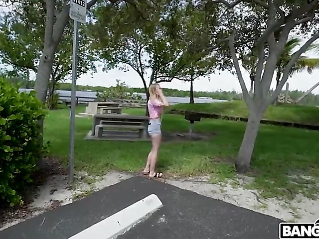 Van fuck for cash with young easy blonde Dixie Lynn