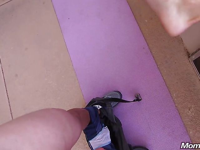 Yoga MILF Sloane gets every hole fucked from your perspective outdoor