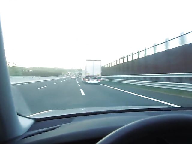 Highway blowjob driving car and point of view anal with blonde slut Lisa Amane