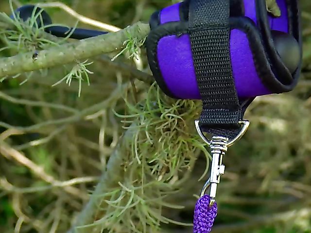 Outdoor bondage solo and wet hairy orgasm with teen Selva