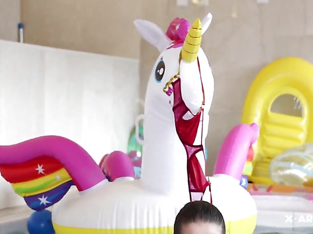 Sexy Sybil - Wet nude girl masturbating in the swimming pool