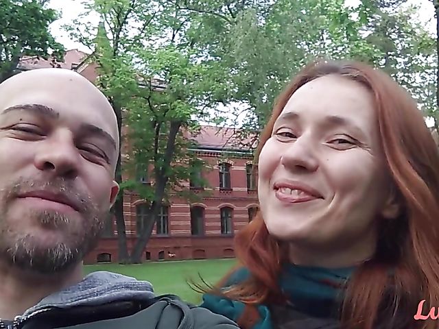 Leo and his hairy redhead girlfriend Simona are a real couple having sex on video