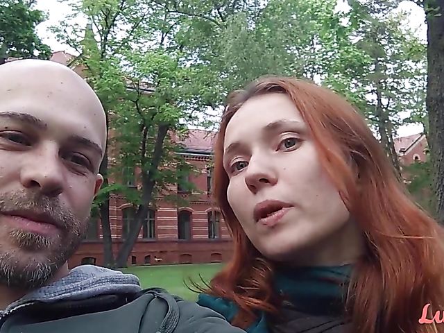 Leo and his hairy redhead girlfriend Simona are a real couple having sex on video