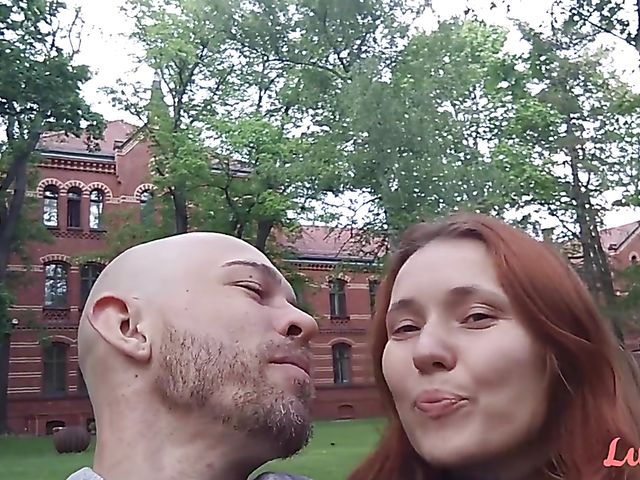 Leo and his hairy redhead girlfriend Simona are a real couple having sex on video