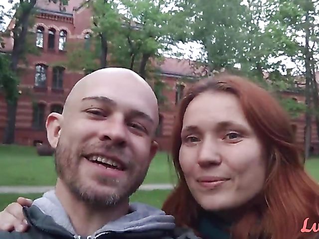 Leo and his hairy redhead girlfriend Simona are a real couple having sex on video