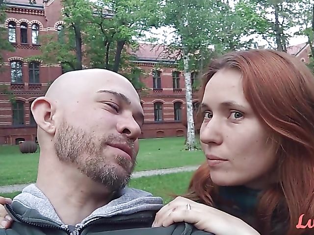 Leo and his hairy redhead girlfriend Simona are a real couple having sex on video