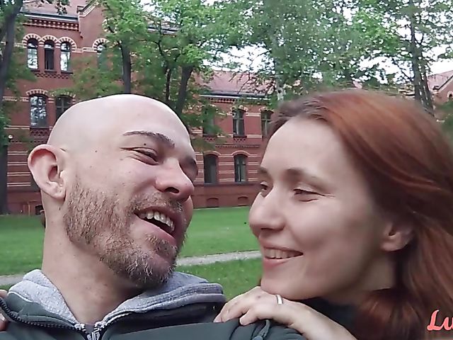 Leo and his hairy redhead girlfriend Simona are a real couple having sex on video