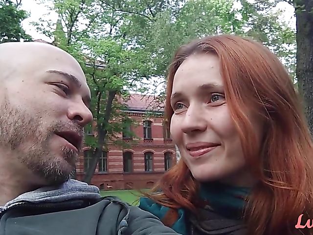 Leo and his hairy redhead girlfriend Simona are a real couple having sex on video