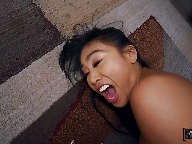 Ember Snow - Fit asian anal workout with a thick sausage from your point of view