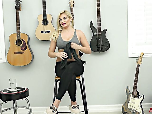 Big titted milf interview and striptease with Katy Jayne