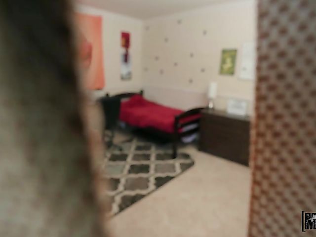 Roommate lesbian prank with redhead Molly Stewart and brunette Bella Rolland