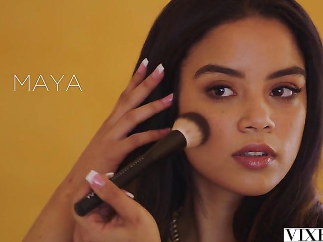 Dark-haired beauty teen Maya Bijou gets rammed by Mick Blue by the piano