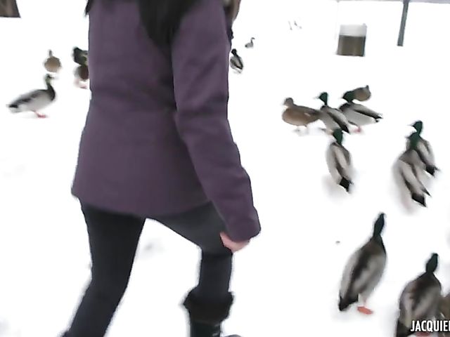 Big tittied French Canadian brunette with glasses Catherine sucks and fucks in boots and stockings