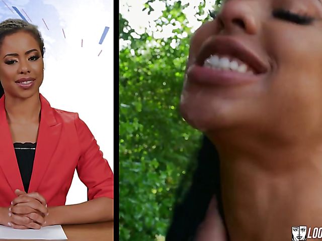 Kira Noir - White guy black girl hardcore session in the open air 