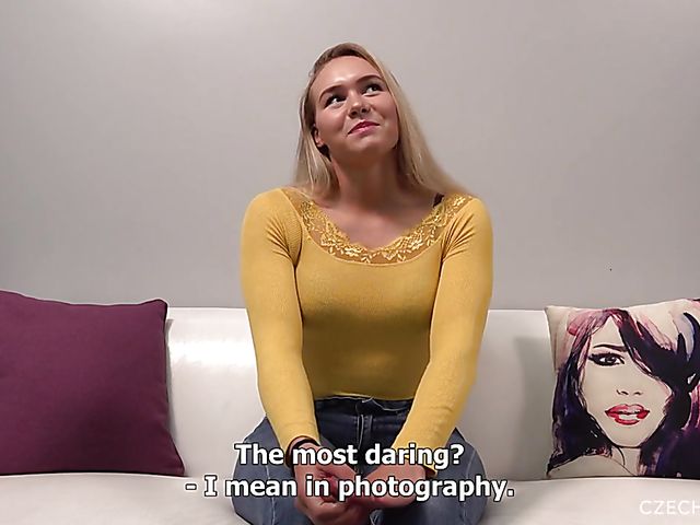 Blonde Silvie casting blowjob from your perspective 