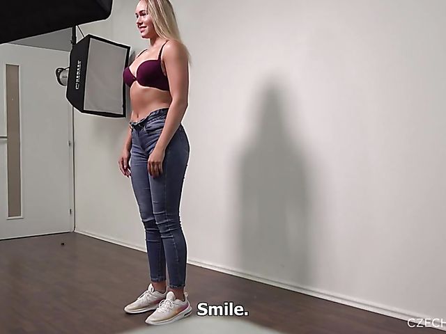 Blonde Silvie casting blowjob from your perspective 