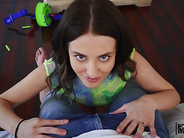 POV action with petite brunette teen Aubree Valentine