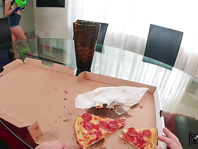 POV action with petite brunette teen Aubree Valentine