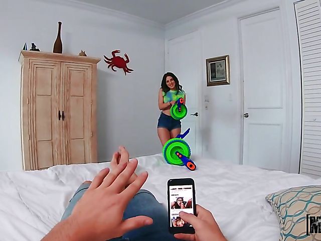 POV action with petite brunette teen Aubree Valentine