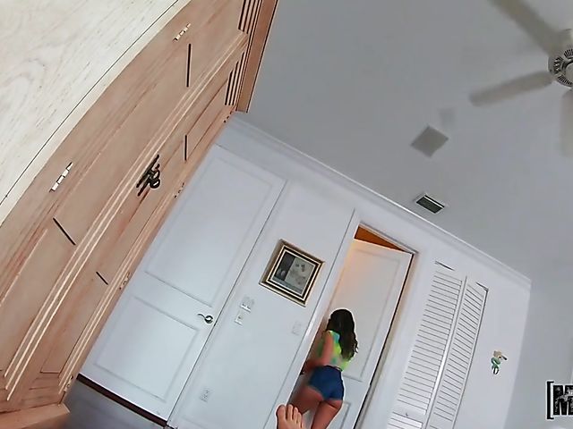 POV action with petite brunette teen Aubree Valentine