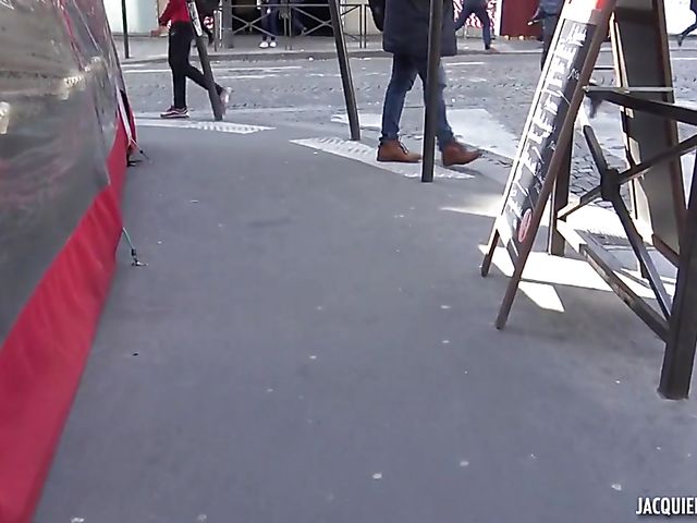 Black slut in stockings Melissa gets fucked by a french guy in Paris