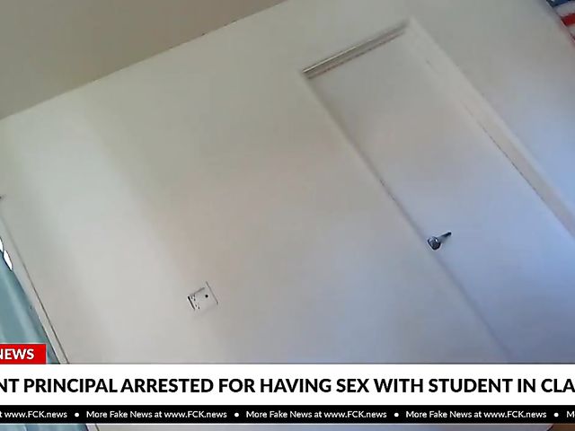 Principal and young skinny student Kate Bloom fuck in the classroom