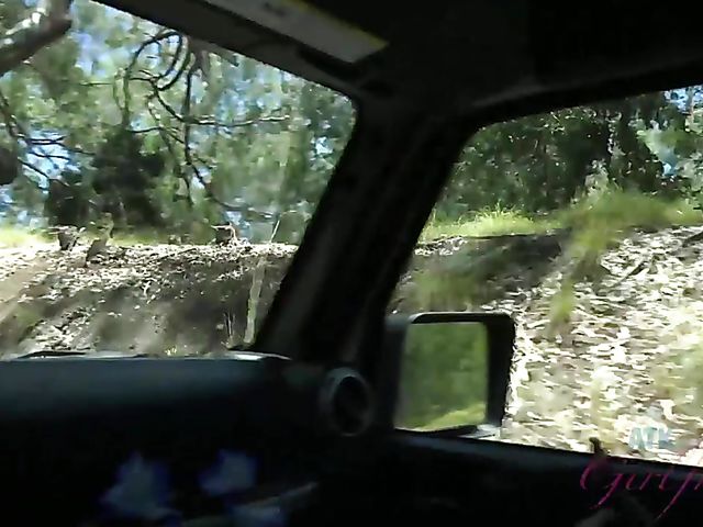 Paris White gets fucked in the mountains on the way to nudist beach
