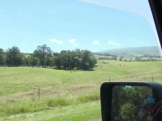 Paris White gets fucked in the mountains on the way to nudist beach