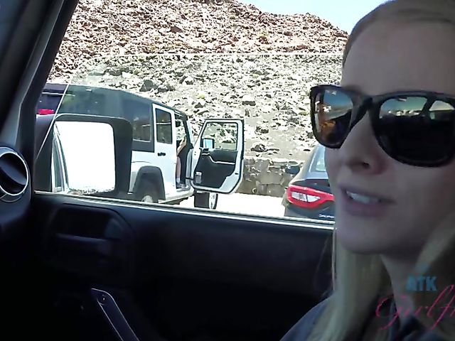 Paris White gets fucked in the mountains on the way to nudist beach