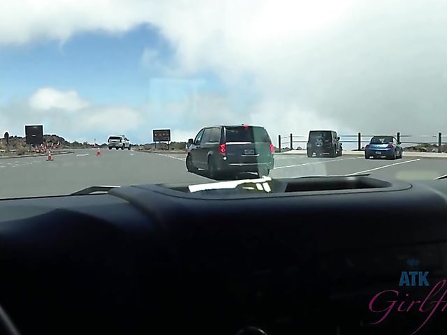 Paris White gets fucked in the mountains on the way to nudist beach
