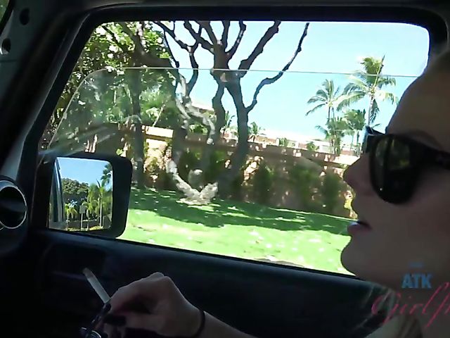 Paris White gets fucked in the mountains on the way to nudist beach