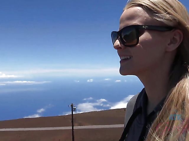 Paris White gets fucked in the mountains on the way to nudist beach