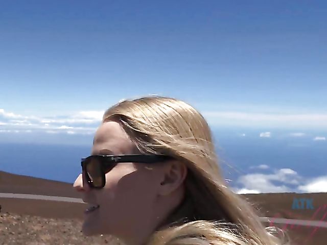 Paris White gets fucked in the mountains on the way to nudist beach