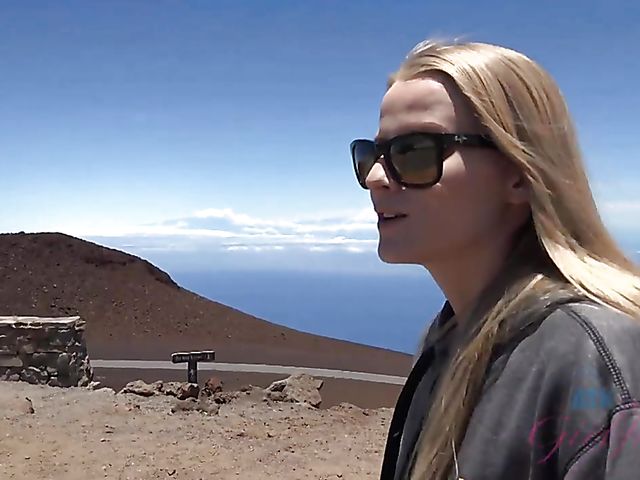 Paris White gets fucked in the mountains on the way to nudist beach