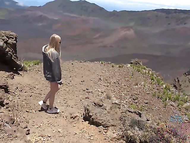 Paris White gets fucked in the mountains on the way to nudist beach
