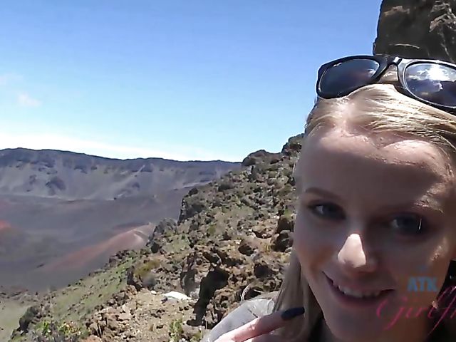 Paris White gets fucked in the mountains on the way to nudist beach