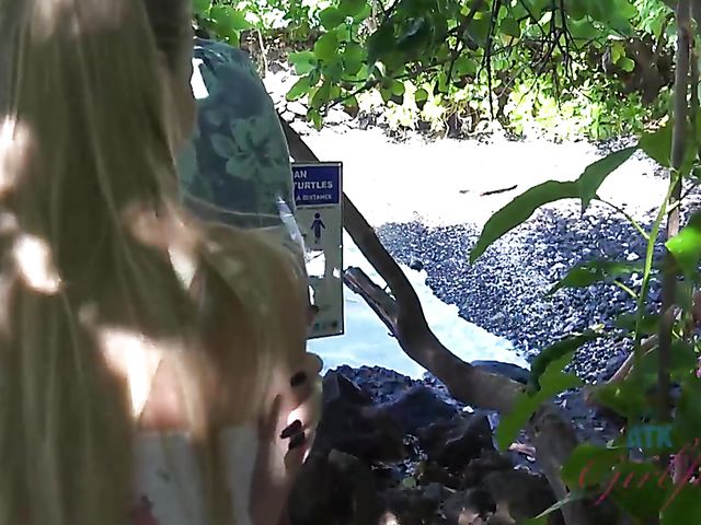 Paris White gets fucked in the mountains on the way to nudist beach