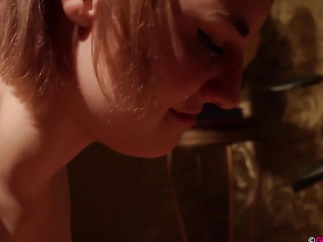 Lesbian tied up ballerina Luci Q gets fisted by hairy Eva May