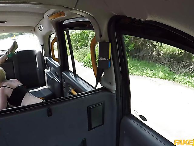 Pussy fisting fun in a taxi with tattooed sluts Alexxa Vice and Pixi Peach