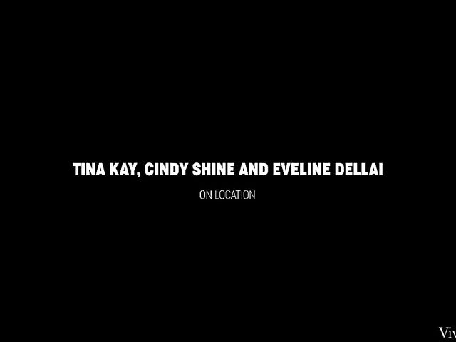 Behind the scenes of a lesbian photo shoot with Tina Kay, Cindy Shine and Eveline Dellai