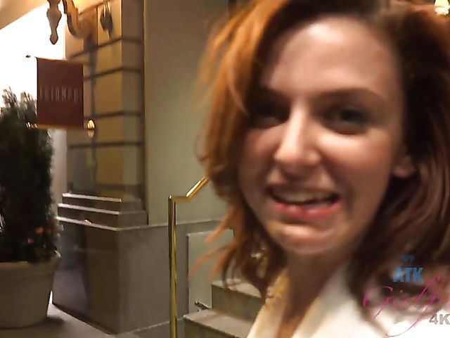 Drunk redhead Emma Evins gets boned in the hotel room