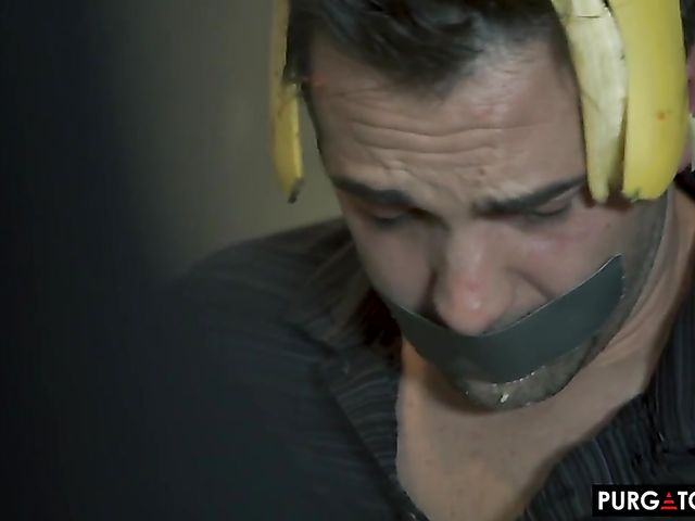 Cuckold humiliation and banana insertion with blonde Bella Jane