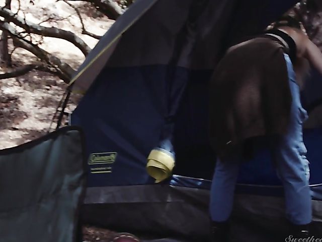 Charlotte Stokely and Aidra Fox lesbian camping in the wild