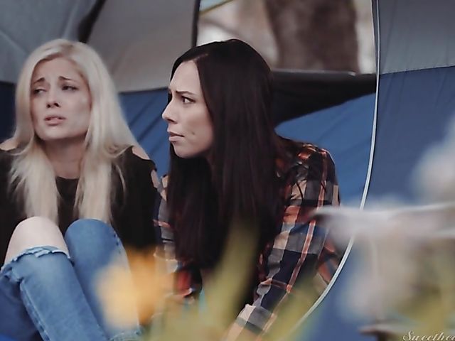 Charlotte Stokely and Aidra Fox lesbian camping in the wild