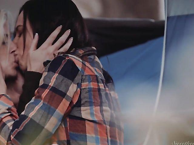 Charlotte Stokely and Aidra Fox lesbian camping in the wild