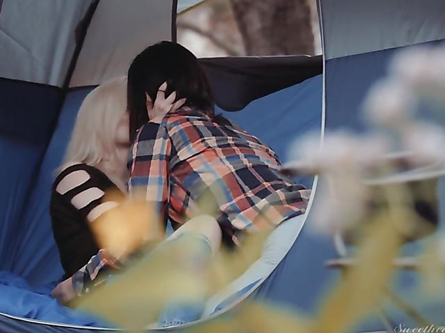 Charlotte Stokely and Aidra Fox lesbian camping in the wild