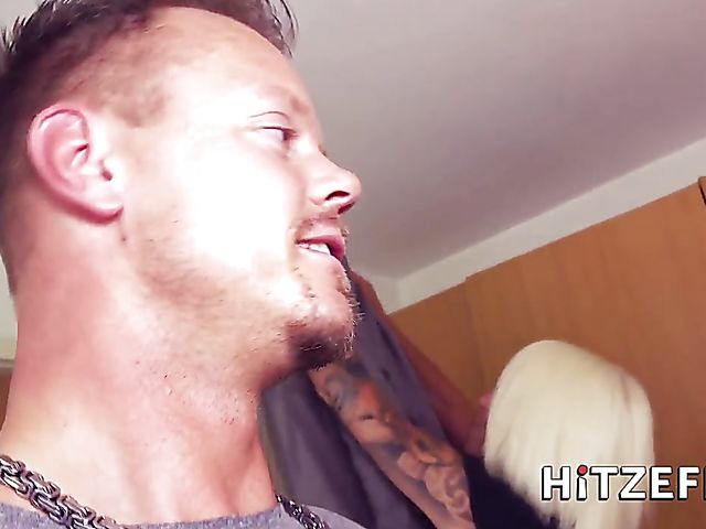 German MILF Sophie Logan flashes her tits and slit in the street before she gets fucked