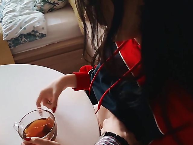 Russian POV sextape after breakfast with his anal GF Sasha Sparrow
